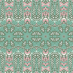 Cute vintage abstract geometric ethnic seamless pattern mosaic ornamental