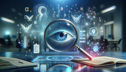 Futuristic OCR Technology Interface in Professional Business Setting