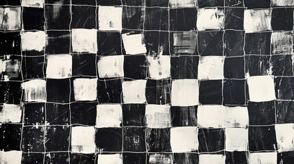 Monochromatic abstract pattern composed of squares in black and white. Monotype design.