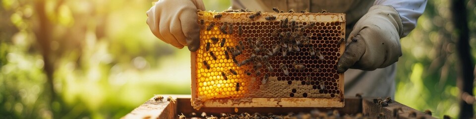 Sustainable beekeeping and natural honey production - obrazy, fototapety, plakaty