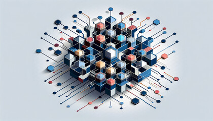 Abstract geometric representation of a convolutional neural network in sleek minimalism.