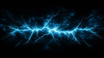 Blue thunder neon light vibe energy surge dark background