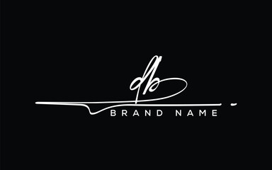 DB letter beauty handwriting vector logo. 