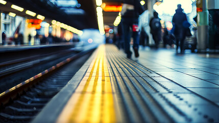 Metro. Blurred image of the platform - obrazy, fototapety, plakaty