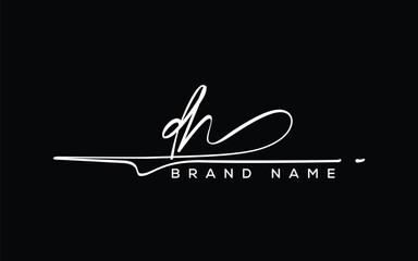 DH letter beauty handwriting vector logo. 