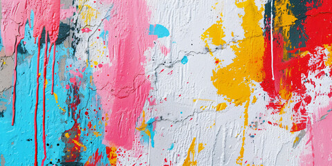wall with colorful paint