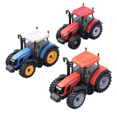Obraz premium tractors 3d icon isolated on a transparent background