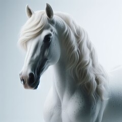 Obraz na płótnie Canvas white horse portrait on white