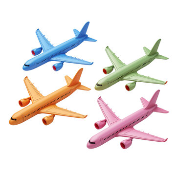 Airplanes 3d icon isolated on transparent background