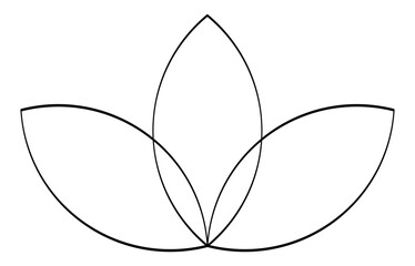 Three-petaled flower flame of love of Jesus Christ. Spiritual symbol of Love. Vector illustration on a transparent background.