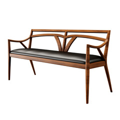Entryway Bench. Scandinavian modern minimalist style. Transparent background, isolated image.