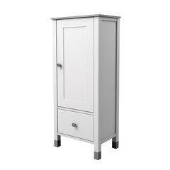 Freestanding Bathroom Storage Cabinet. Scandinavian modern minimalist style. Transparent background, isolated image.
