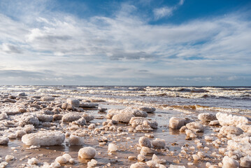 Baltic sea shore at Lilaste, Latvia in February