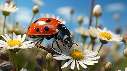 ladybug on a flower close up wallpaper background