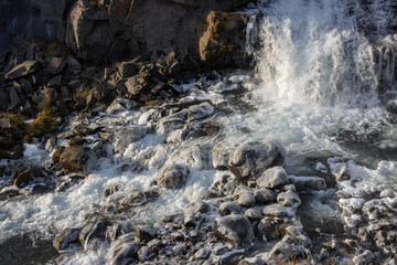 Detail of waterfall Rujakandafoss, Iceland