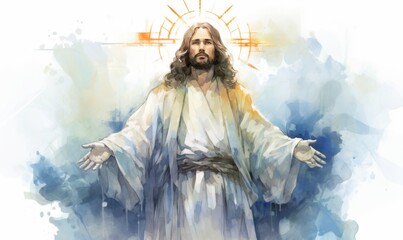 water color drawing of Jesus Christ savior of humanity