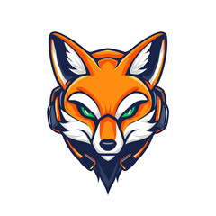 Esport vector logo fox, icon, sticker, symbol, head, tod, she-fox, red fox
