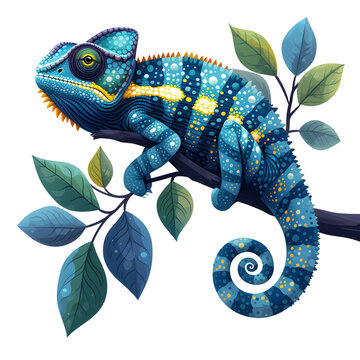 flat logo of Vector chameleon illustration vector