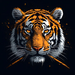 flat logo of Vector tiger illustration vector