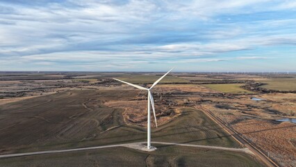 Wind turbine in open countryside