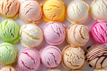 Fototapeta na wymiar Colorful ice cream scoops background