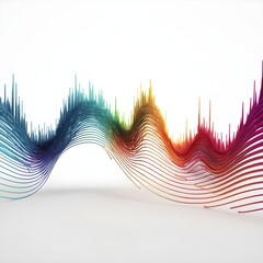 A vivid audio wave presented against a crisp white backdrop. Ideal for projects including music and visual presentations