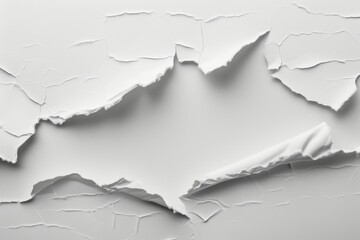 High-Resolution Image of a Torn White Paper on a Transparent Background