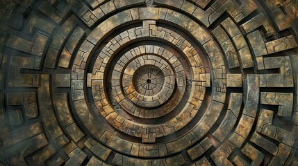 Fototapeta premium circular stony structure background, top view