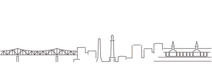 Louisville Dark Line Simple Minimalist Skyline With White Background