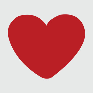 Heart, love, romance or valentine's day red vector icon for apps and websites. Vector illustration. Eps file 88.