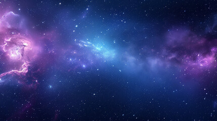 Cosmic clouds and stars in a mesmerising purple nebula, create a sense of wonder.