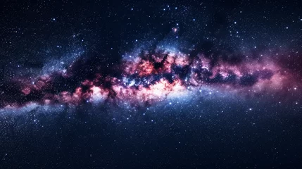 Foto op Plexiglas A dazzling galaxy, ablaze with stars and cosmic dust, stretching across the night sky. © Jan