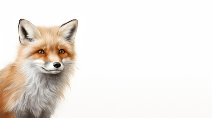 Obraz premium Fox on white background