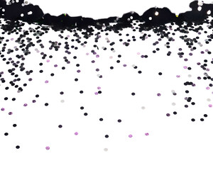 Obraz premium black confetti cut out isolated on transparent background png image