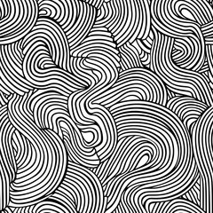 Seamless abstract line pattern with bold doodle lines against a white background.
