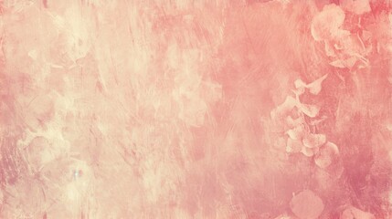  a grungy background with a bunch of flowers on the left side of the image and a light pink background on the right side of the other side of the image.