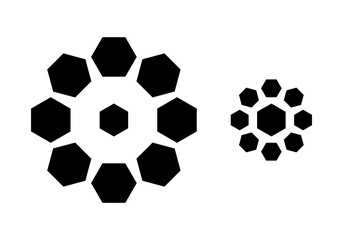 Fototapeta premium Optical illusion vector illustration. Puzzle. Brain teaser. Black and white 