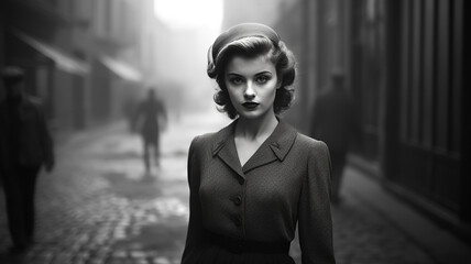 A woman on a farm, expression full of meaning and conflicted emotion. In the style of a panoramic movie still.