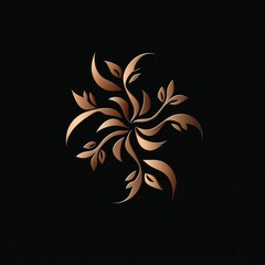 Obraz premium A luxury and elegant logo design for a jewelry store with golden color, isolated on a black background.