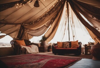 Inside bedouin tent background - obrazy, fototapety, plakaty