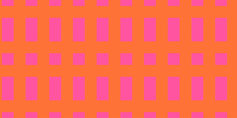 Geometric pattern in hippie style. Seamless pattern orange - pink, 60s.