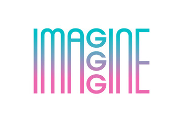 turquoise and magenta imagine logo. imagine concept. imagine concept for business, education world