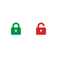 Lock unlock icon flat vector design