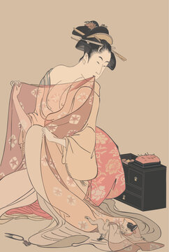 EPS: Ukiyo-e Prostitute painting