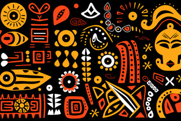 Abstract pattern from folk art african background