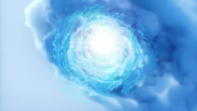 a magic round spinning rotating clouds portal in heaven loop render 3d 