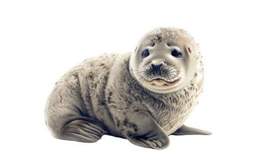 Adorable Teddy Seal isolated on transparent Background