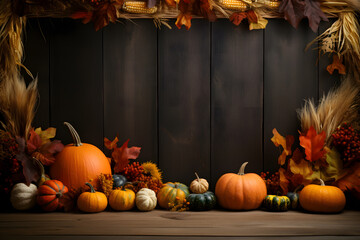  Pumpkins and Fallen Leaves