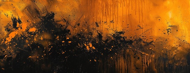 Abstract Painting in Yellow and Black