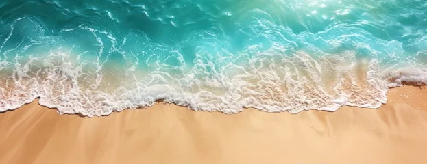 Türaufkleber Aerial View of Beach With Incoming Wave © FryArt Studio